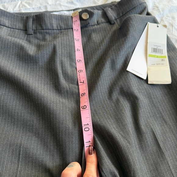 Calvin Klein High-Waisted Pinstripe Trousers – Size 4 (NWT) - Picture 5 of 9